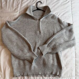 Gray Half-Zip Sweater